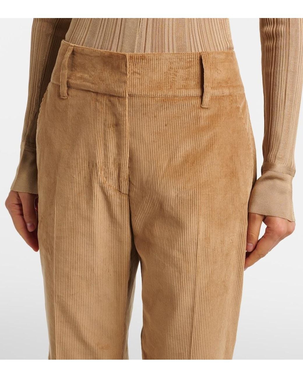Gabriela Hearst Natural Ianthe Cotton Corduroy Flared Pants