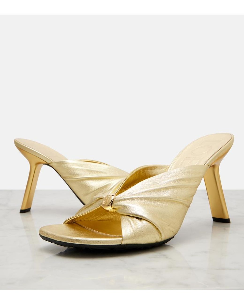 Loewe Metallic Paula's Ibiza Pebble Soft Leather Mules