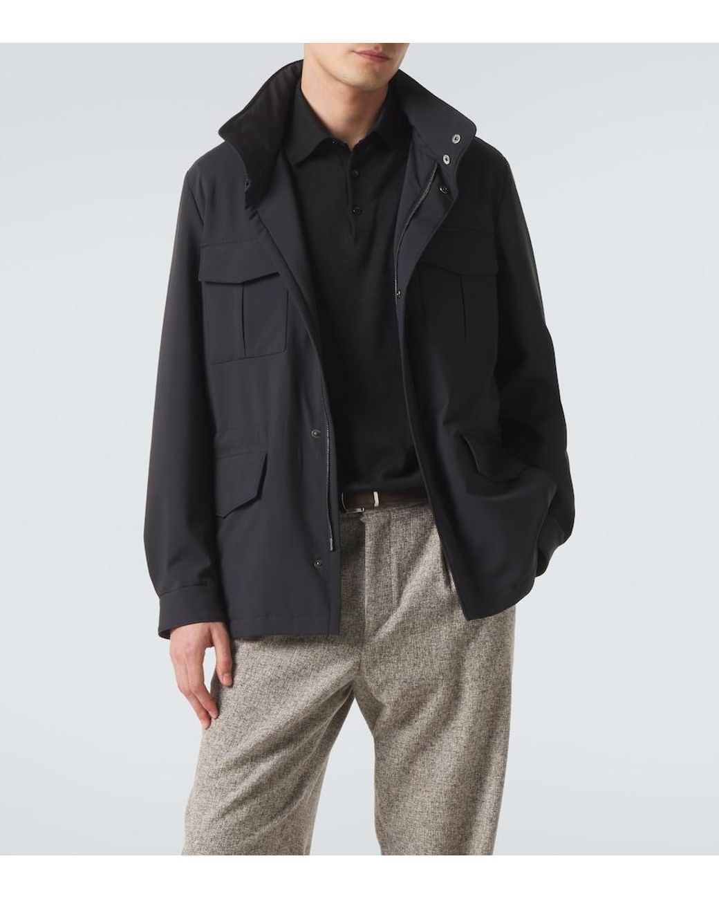 Agnona Blue Technical Field Jacket for men