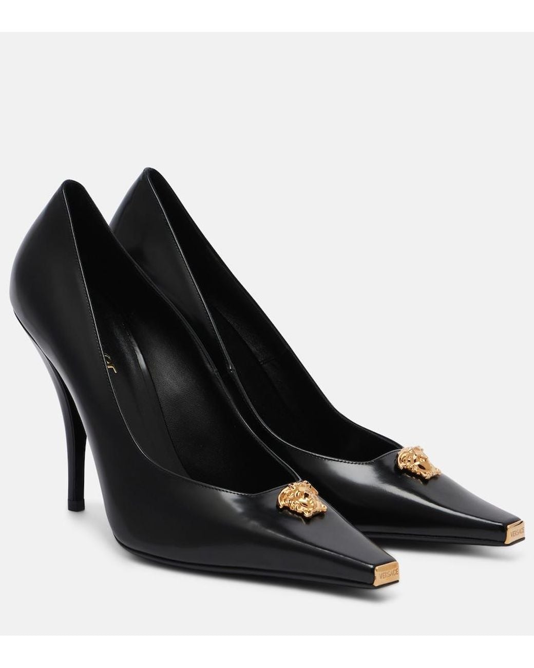 Versace Black La Medusa 105 Leather Pumps