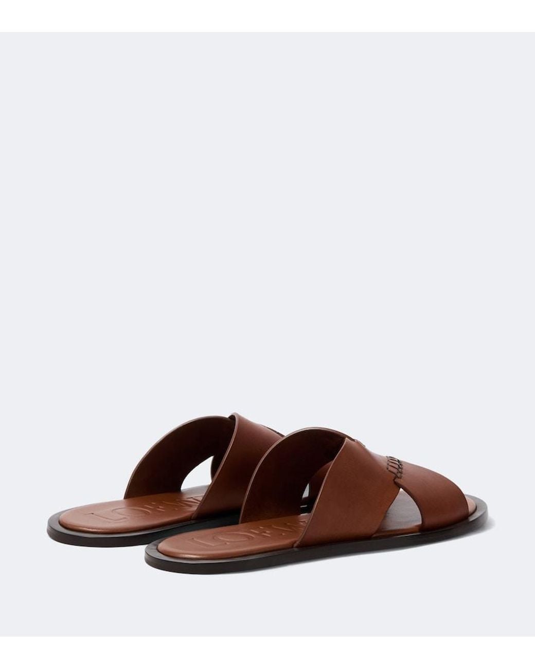 Loewe Brown Paula's Ibiza Flex Leather Sandals for men