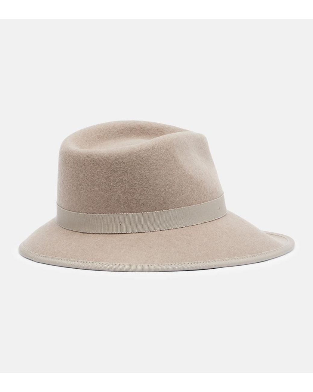 Max Mara Natural Locusta Wool Felt Fedora Hat