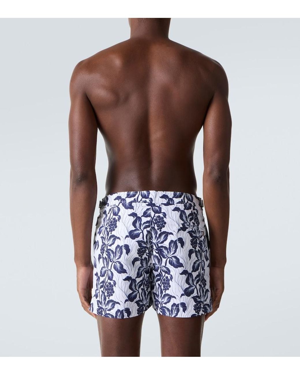 Orlebar Brown Blue Bulldog Floral Swim Trunks for men
