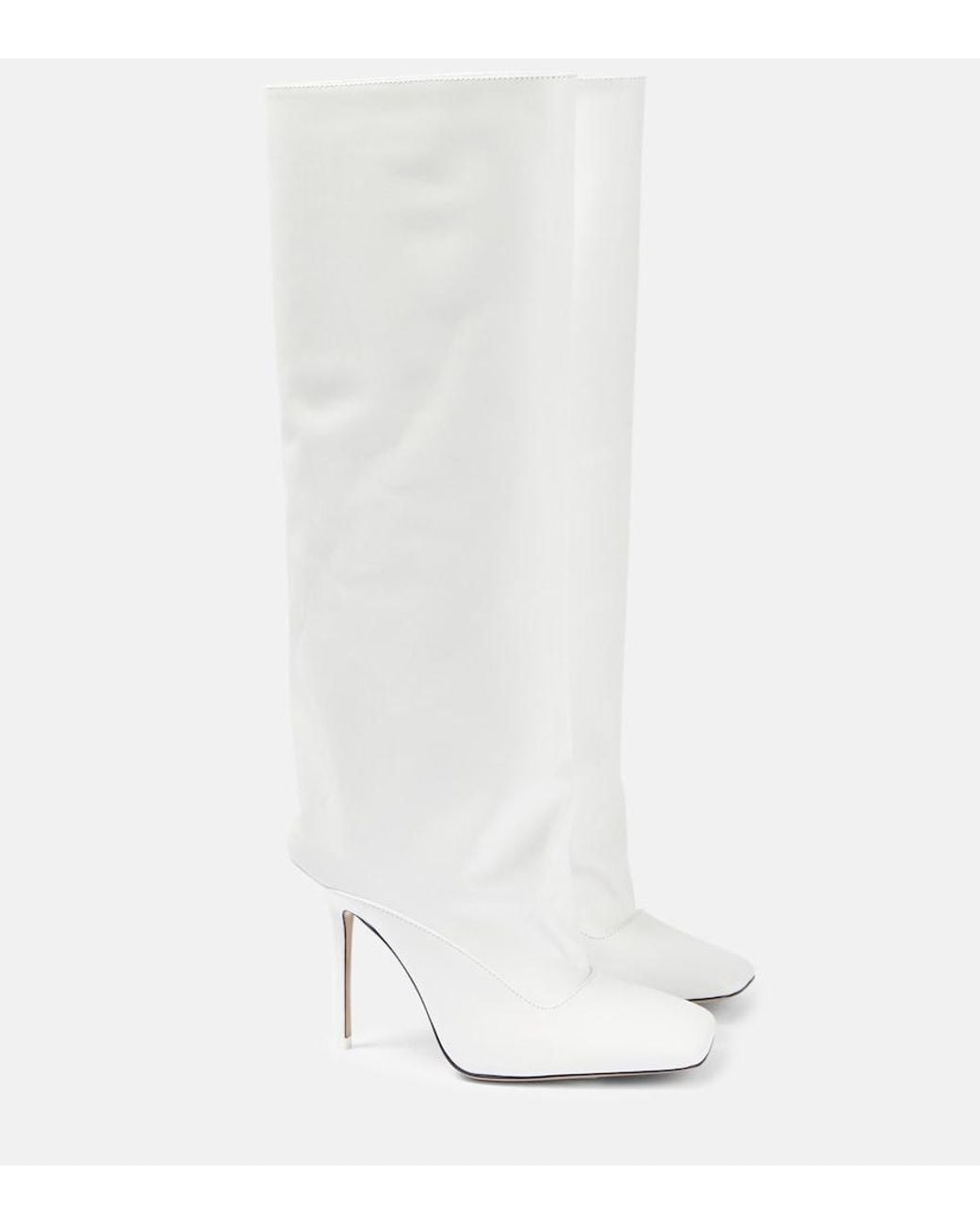 The Attico White Sienna Leather Knee-High Boots