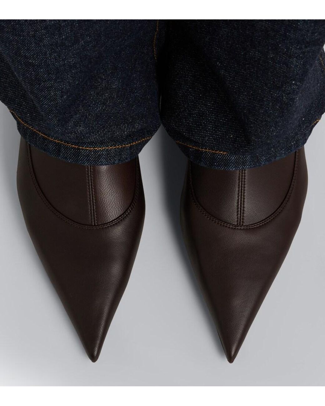 Khaite Black Valerie Leather Mid-Calf Boots