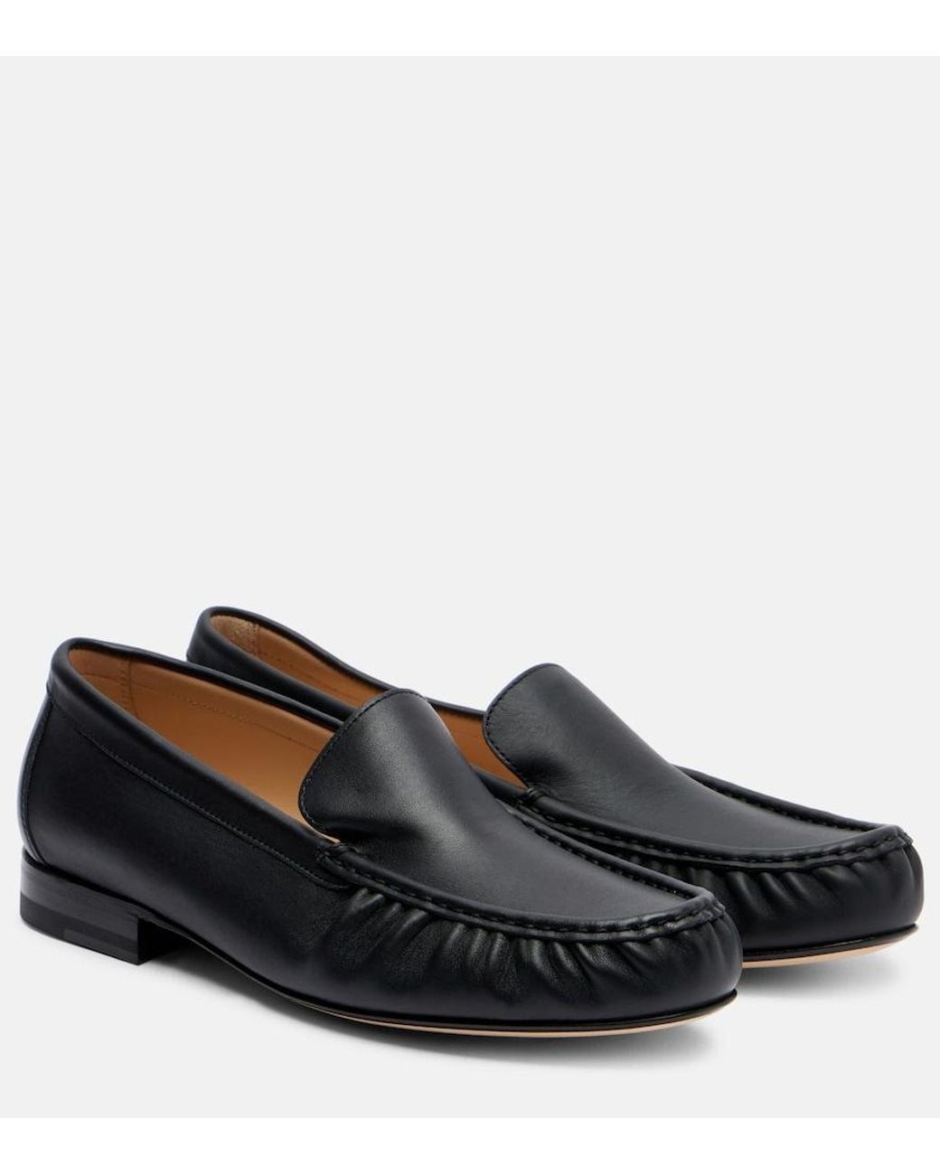 Manolo Blahnik Black Leonda Leather Loafers
