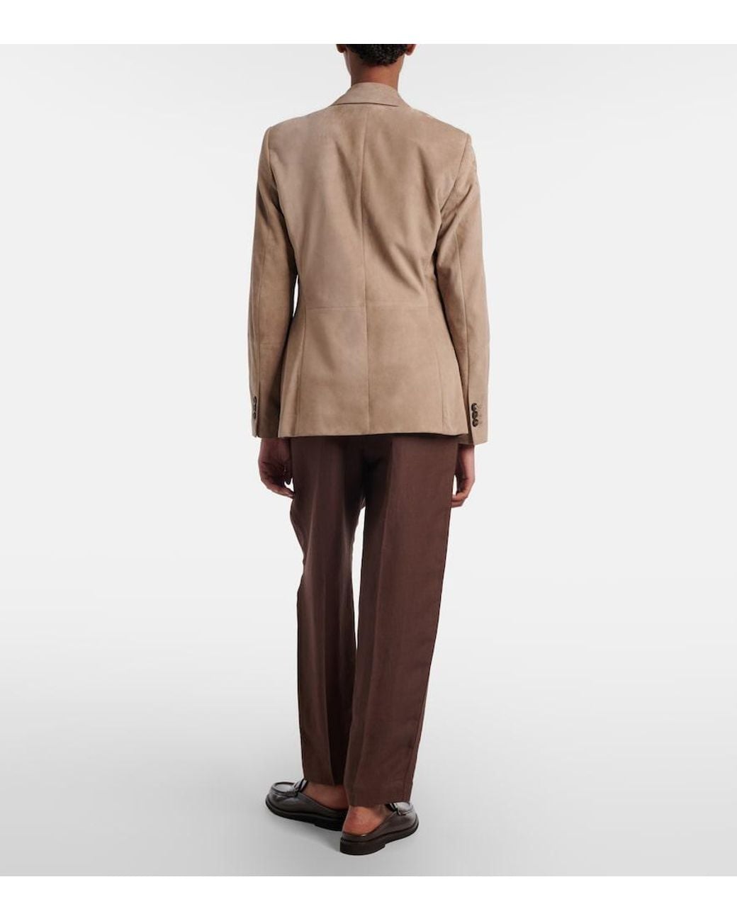Brunello Cucinelli Brown Mid-Rise Straight Pants