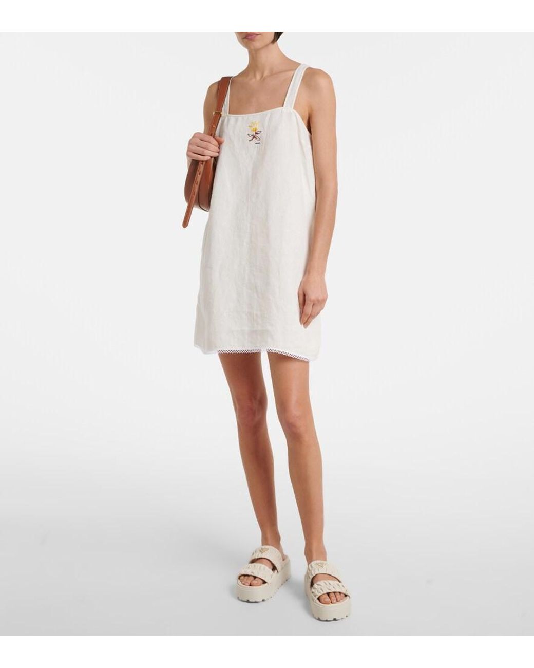 Prada White Matelasse Leather Platform Sandals