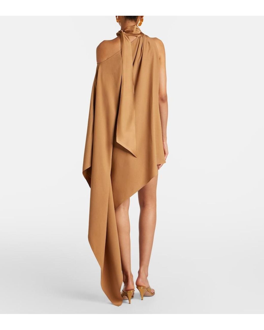 ‎Taller Marmo Natural Atlas Asymmetric Crepe Cady Minidress