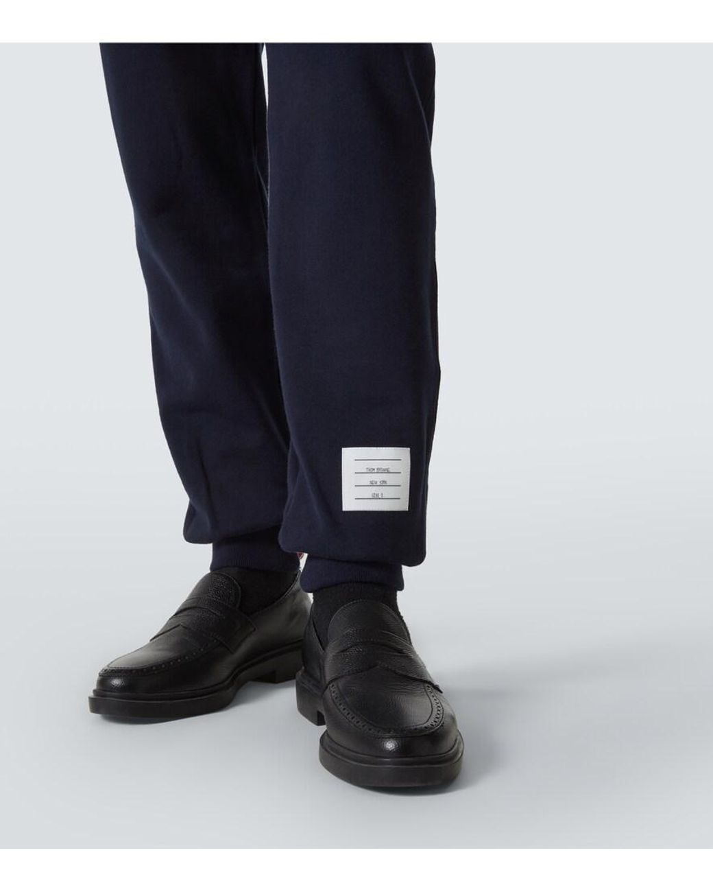 Thom Browne Blue 4-Bar Cotton Sweatpants for men