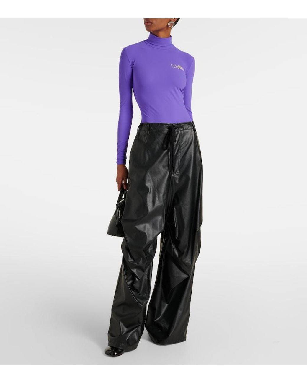 MM6 by Maison Margiela Blue Logo Jersey Bodysuit