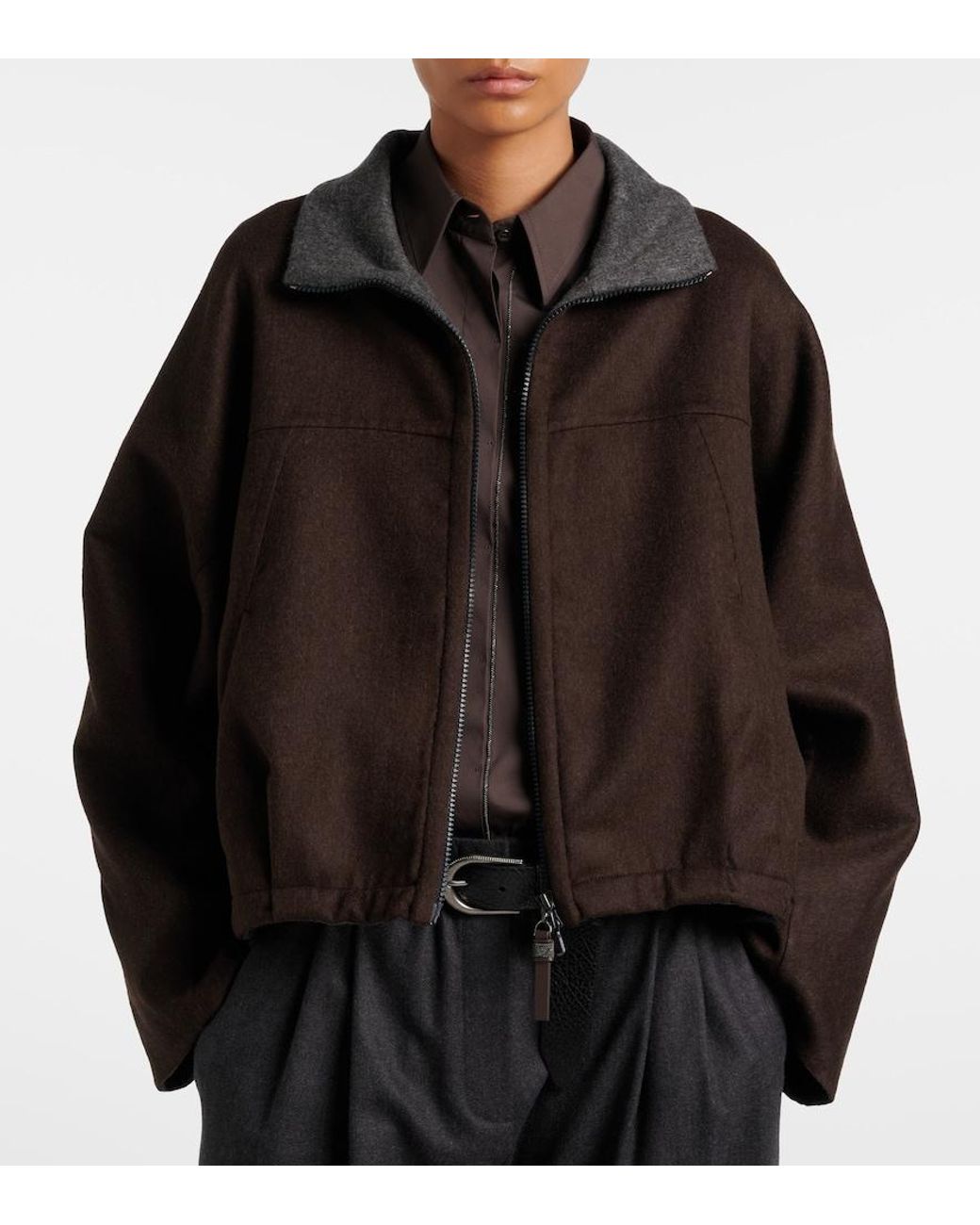 Brunello Cucinelli Black Monili Virgin Wool Jacket