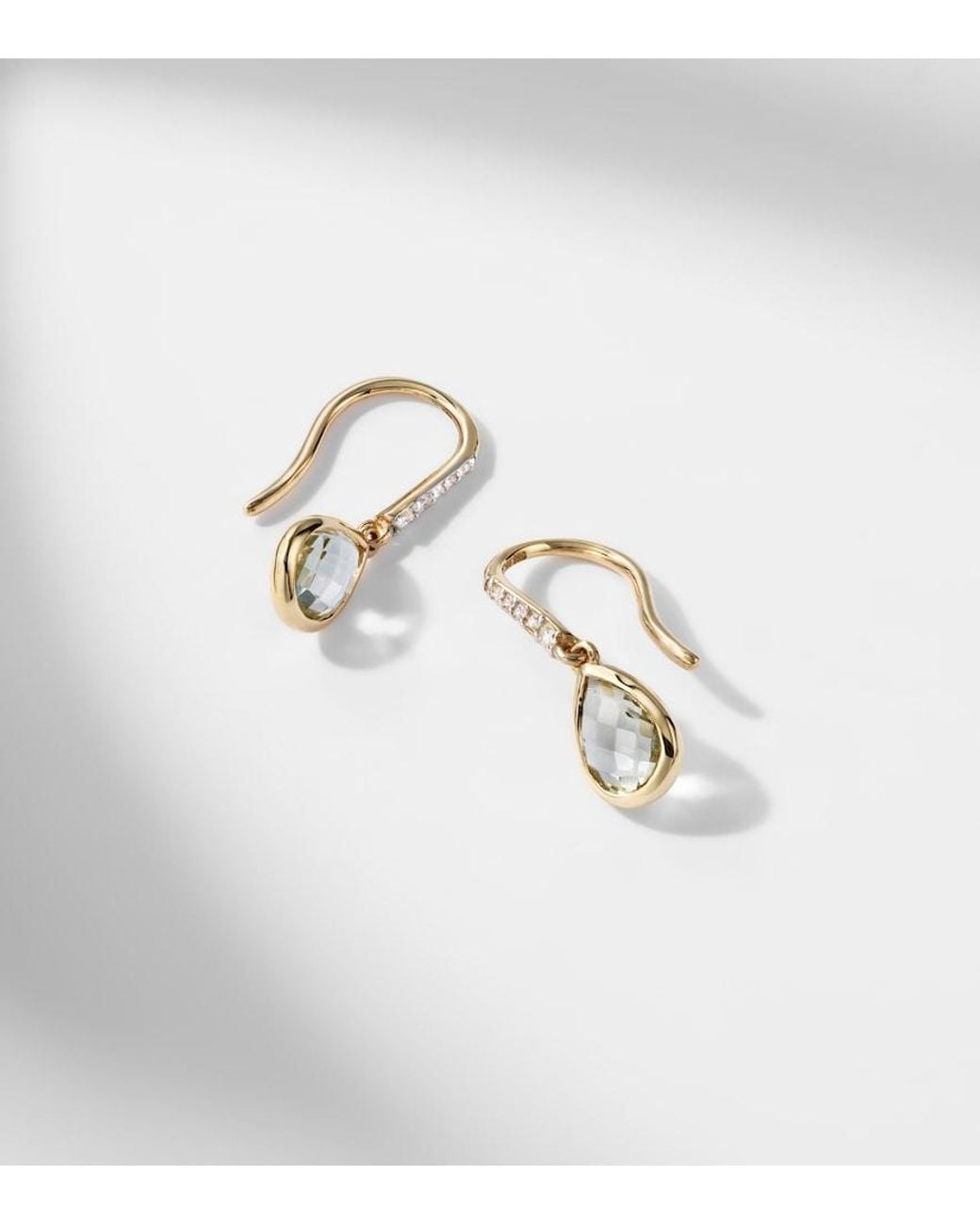 Mateo White 14Kt Earrings With Amethyst And Diamonds