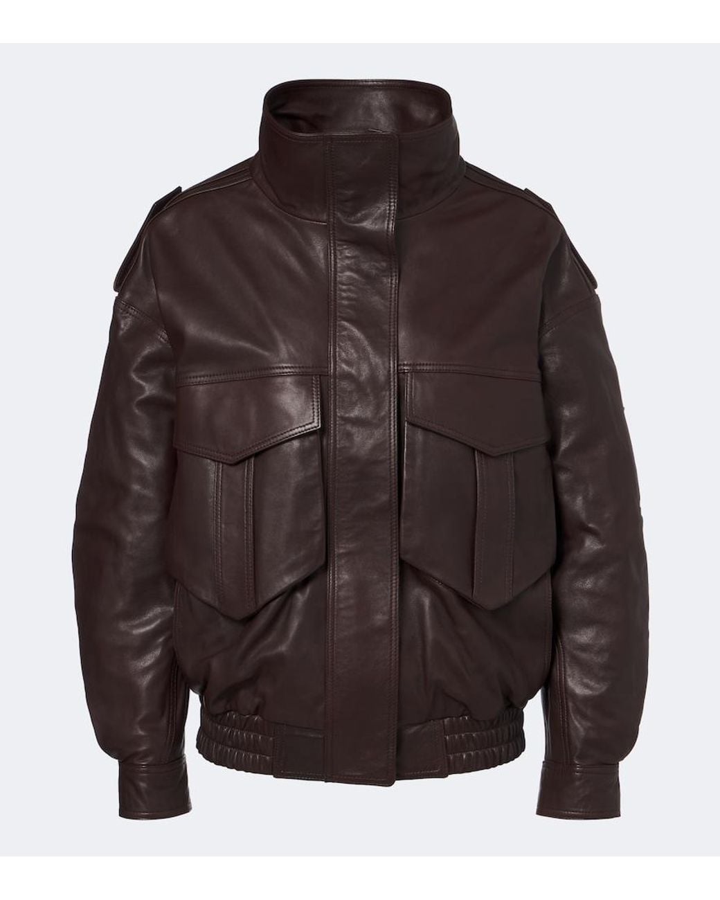 Frankie Shop Brown Napa Leather Jacket