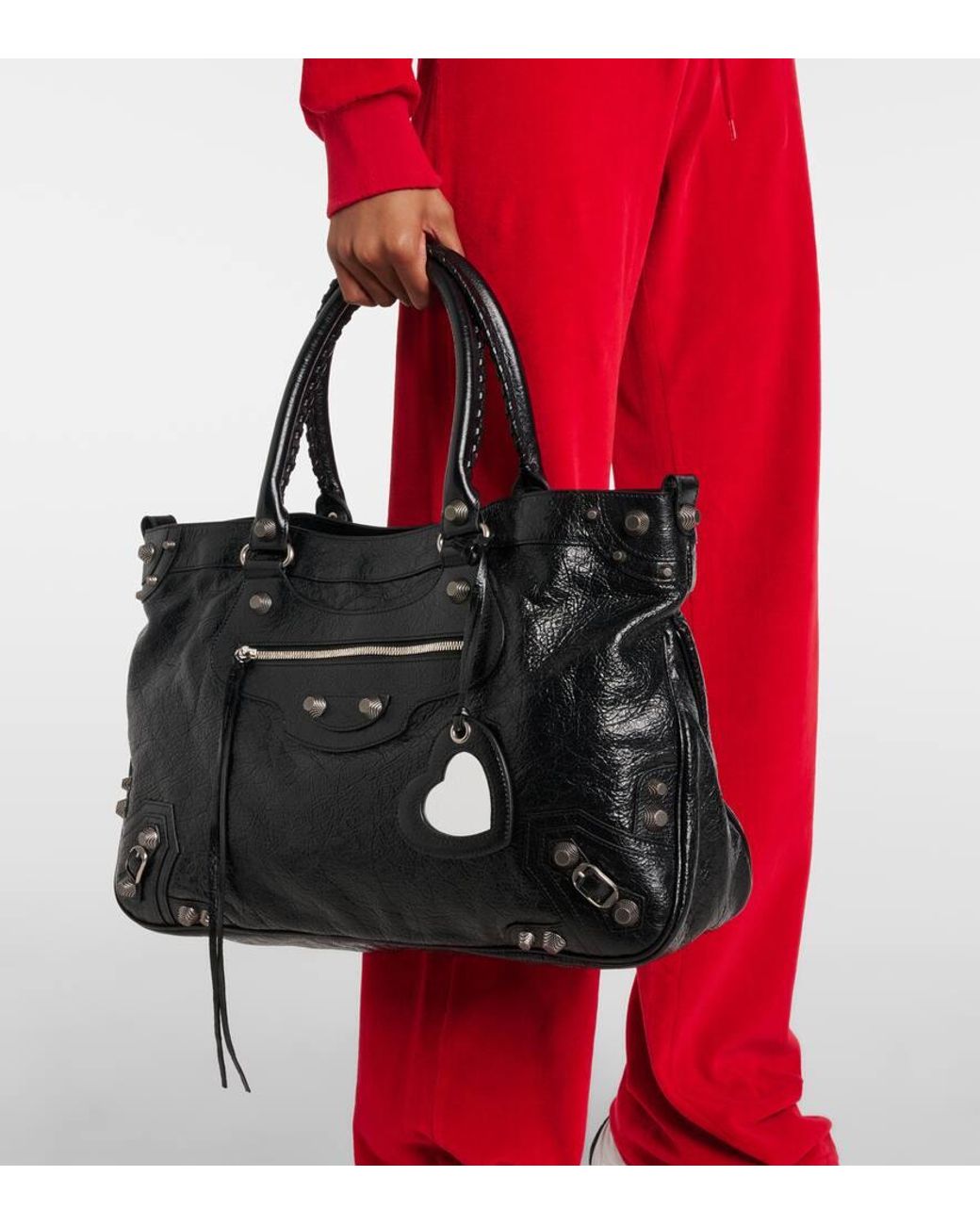 Balenciaga Leather Zip Tote Bag in Black | Lyst