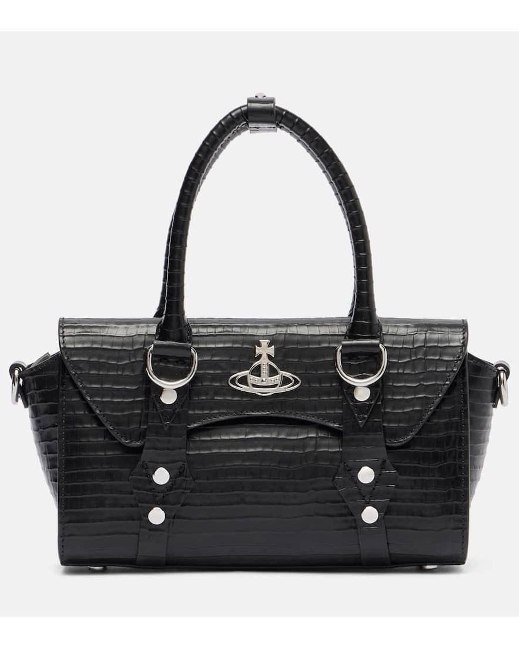 Vivienne Westwood Bettina Mini Croc-Effect Leather Tote Bag in