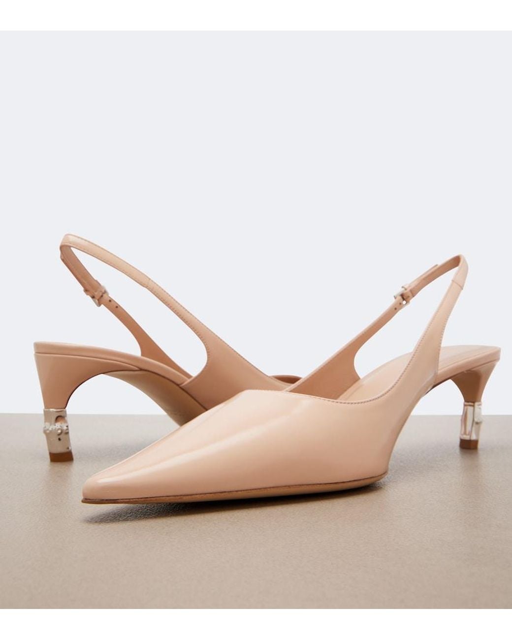 Gucci Pink Castello Leather Slingback Pumps