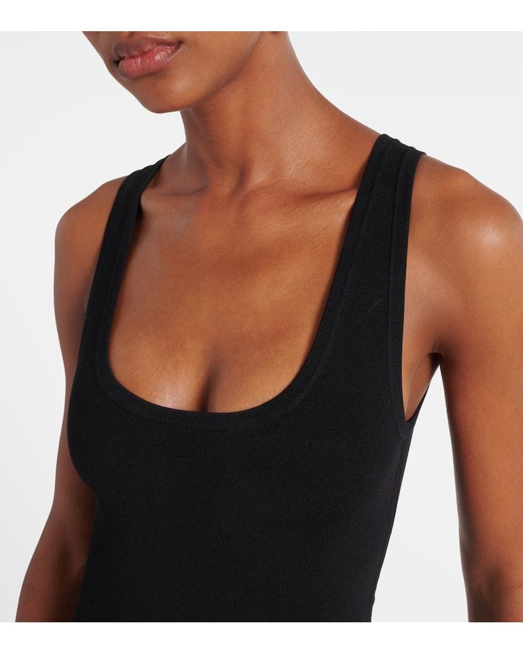 Totême Black Jersey Midi Dress