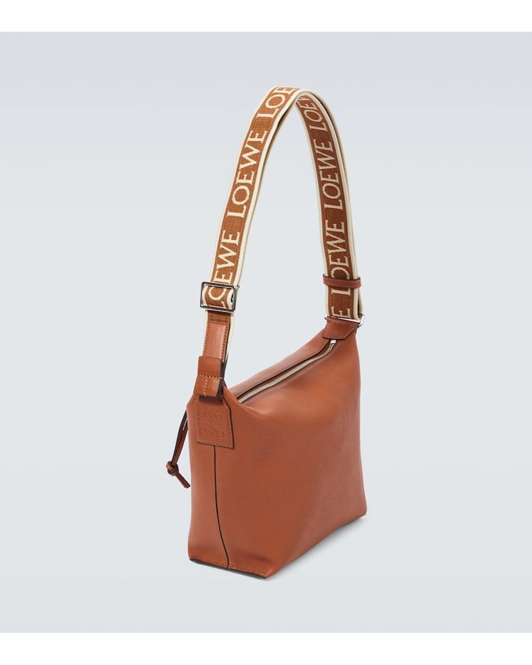 Loewe White Cubi Small Leather Crossbody Bag for men