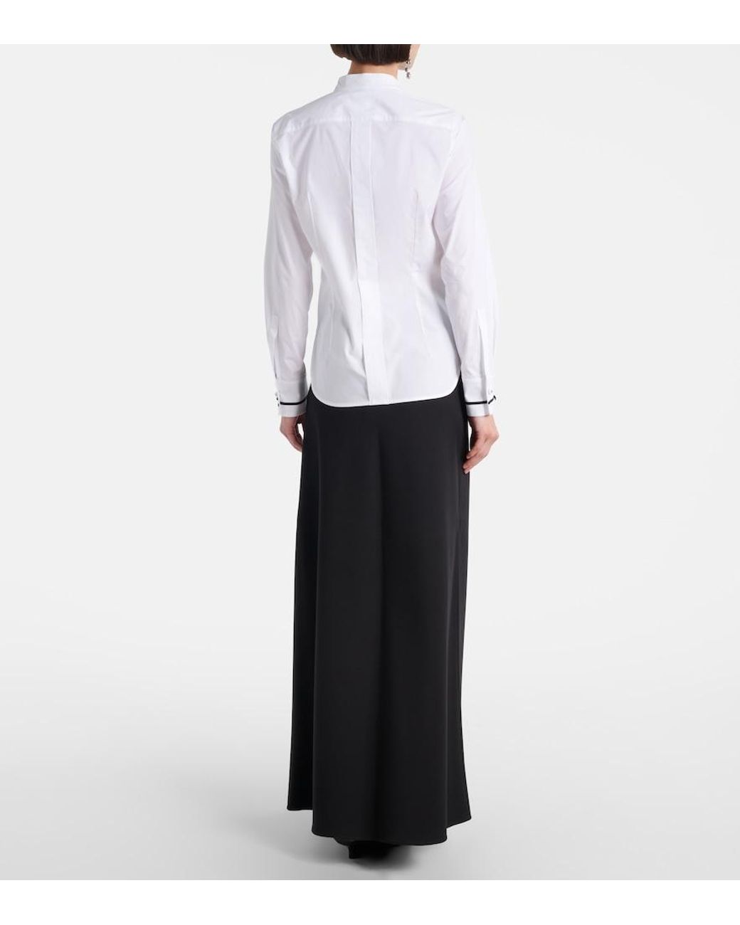 Max Mara White Otranto Cotton-Blend Poplin Shirt