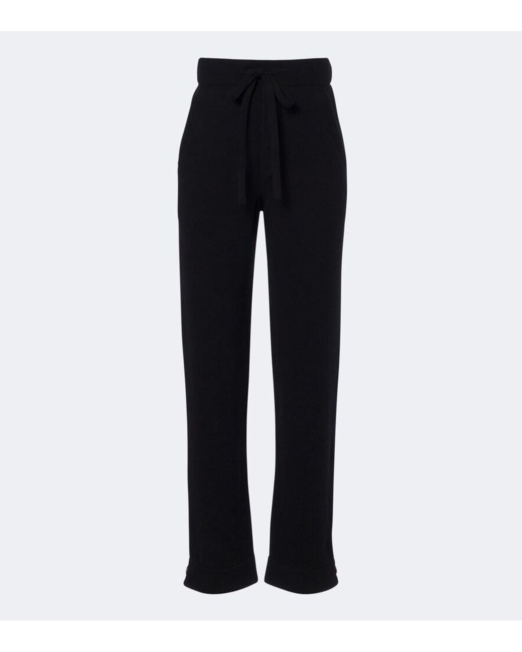 God's True Cashmere Black Milano Cashmere Straight Pants With Tiger's Eye