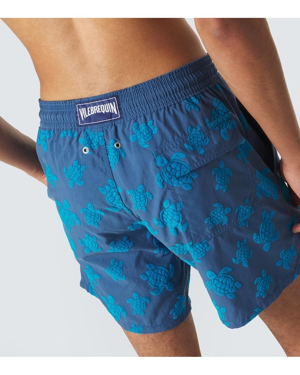 Vilebrequin Blue Moorea Printed Swim Trunks for men