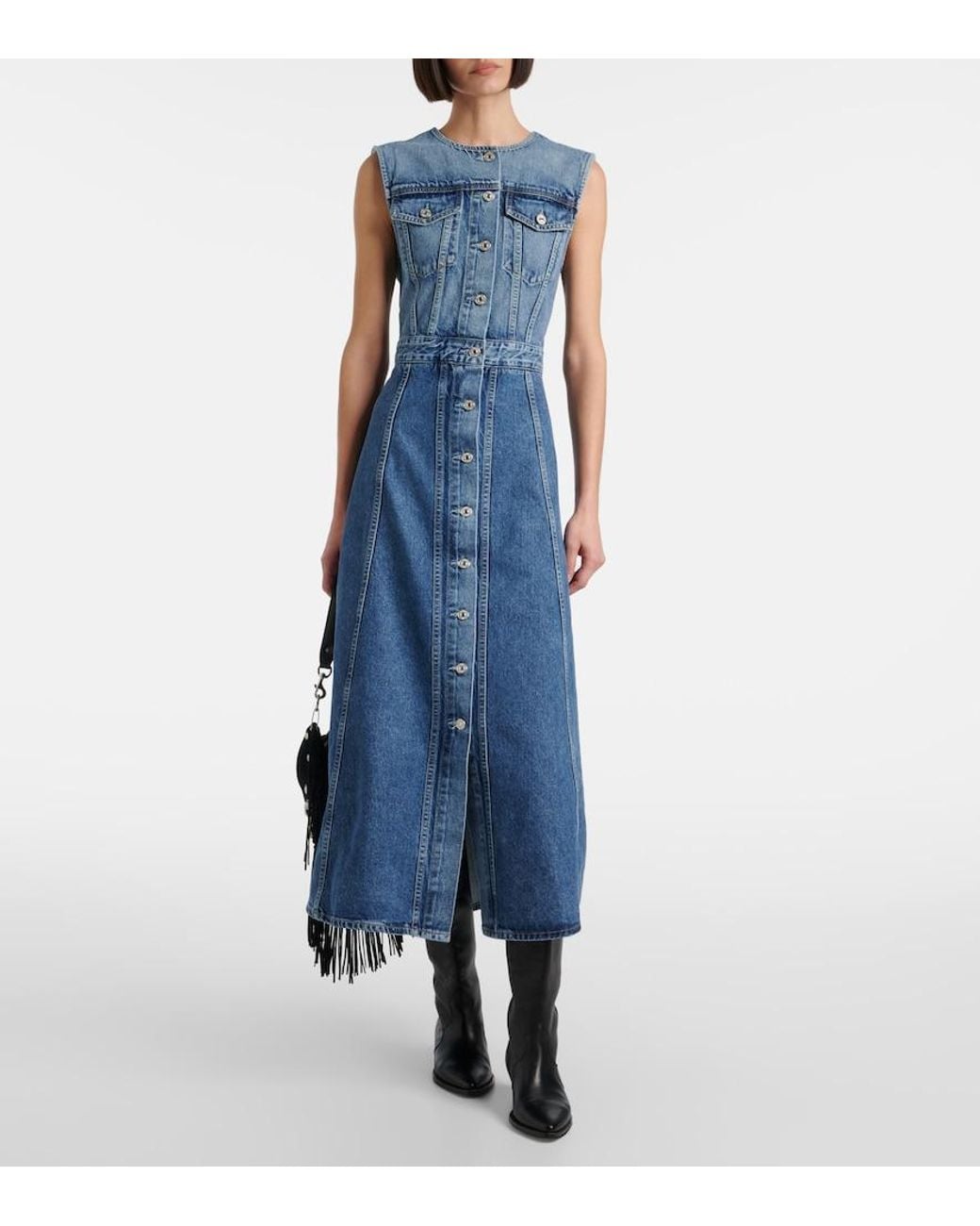 Citizens of Humanity Blue Idalene Denim Midi Dress