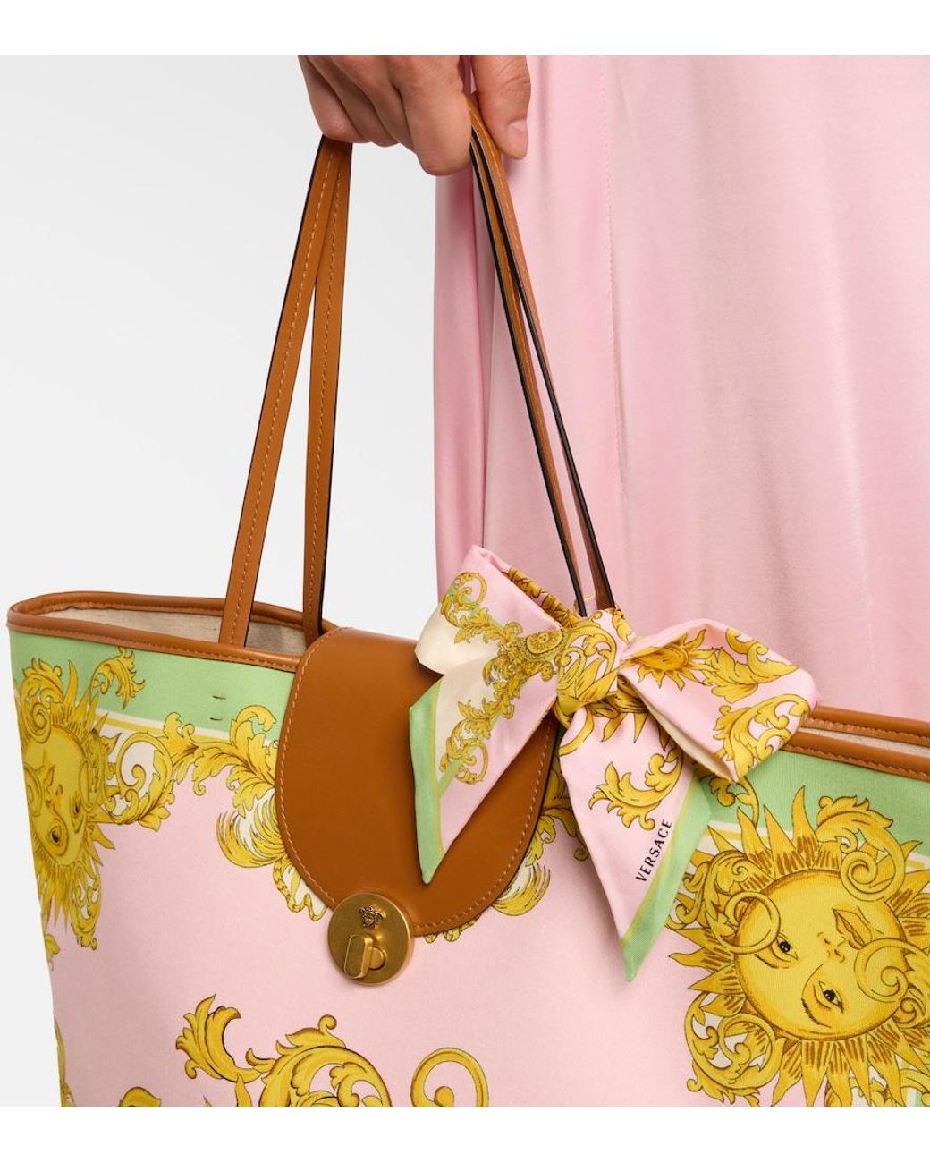 Versace Metallic Printed Silk Twill Scarf