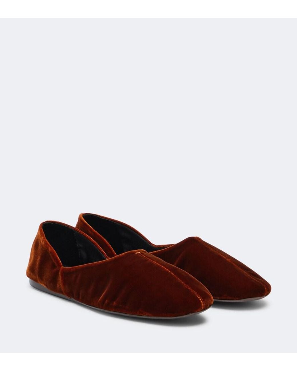 Khaite Brown Jane Velvet Ballet Flats