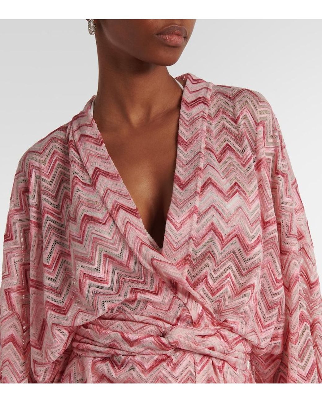 Missoni Pink Zigzag Lame Robe