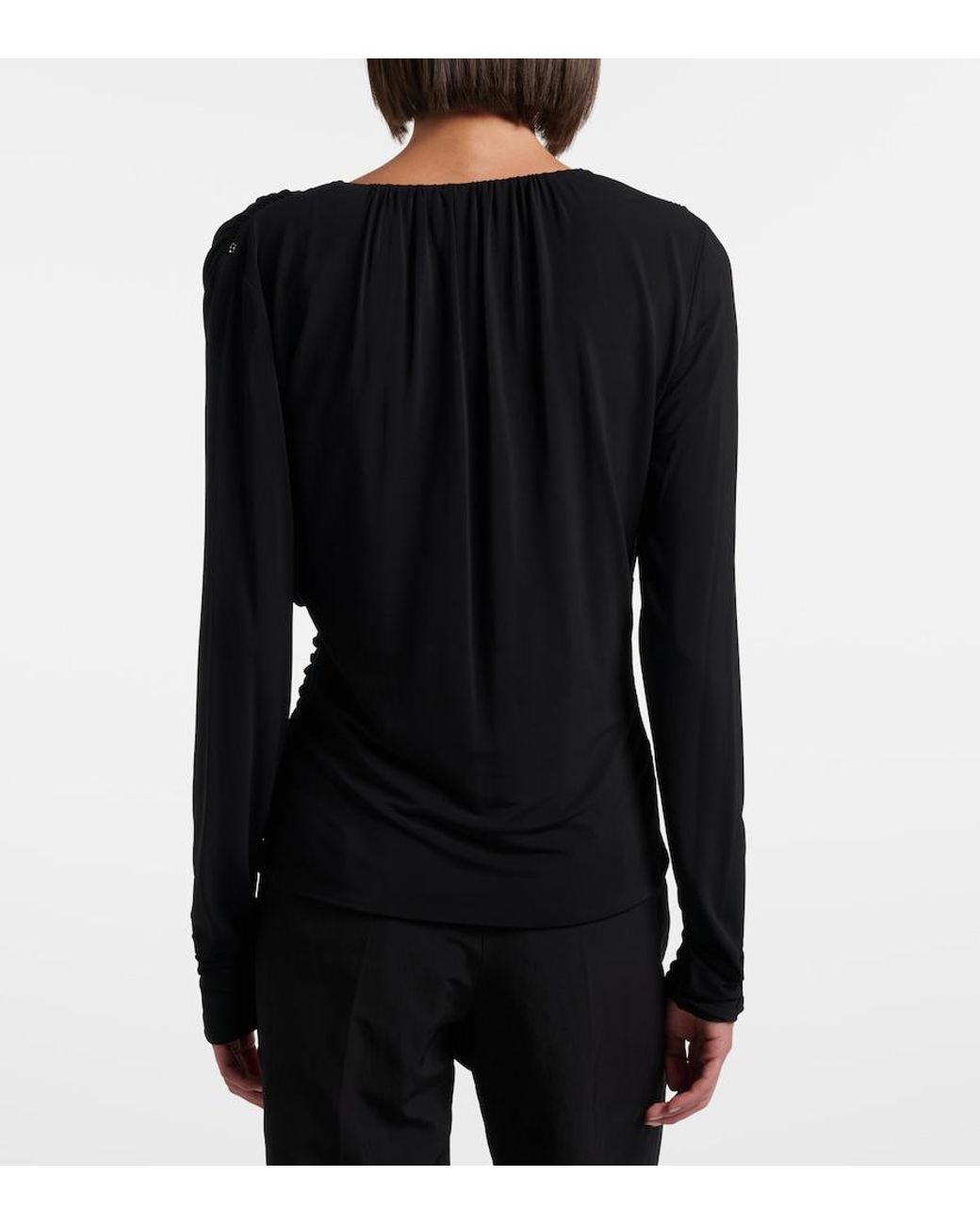 Sportmax Blue Ruched Crepe Top