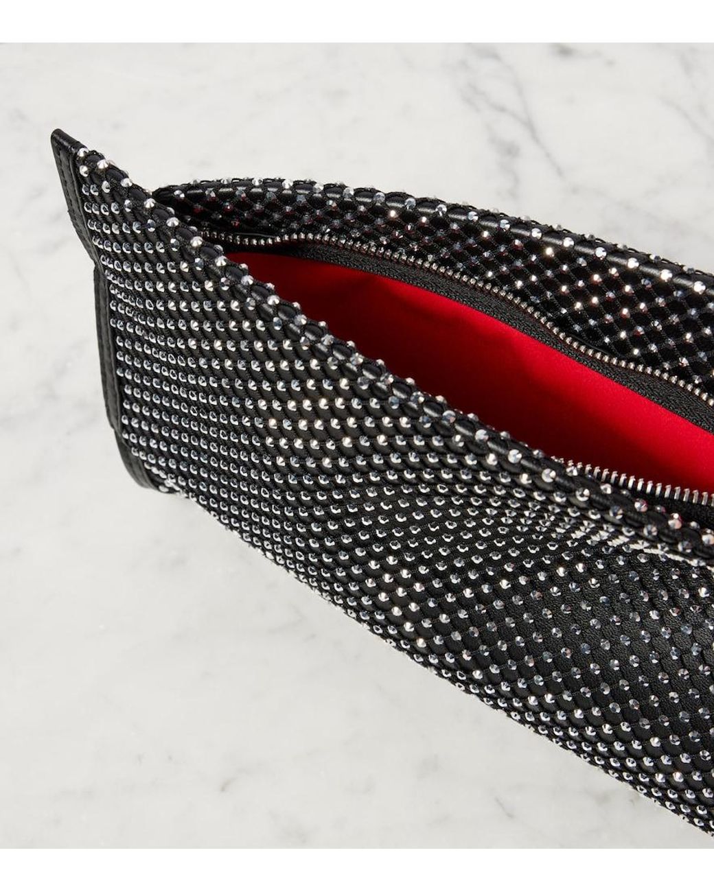 Christian Louboutin Black Loubitwist Small Strass Clutch Bag