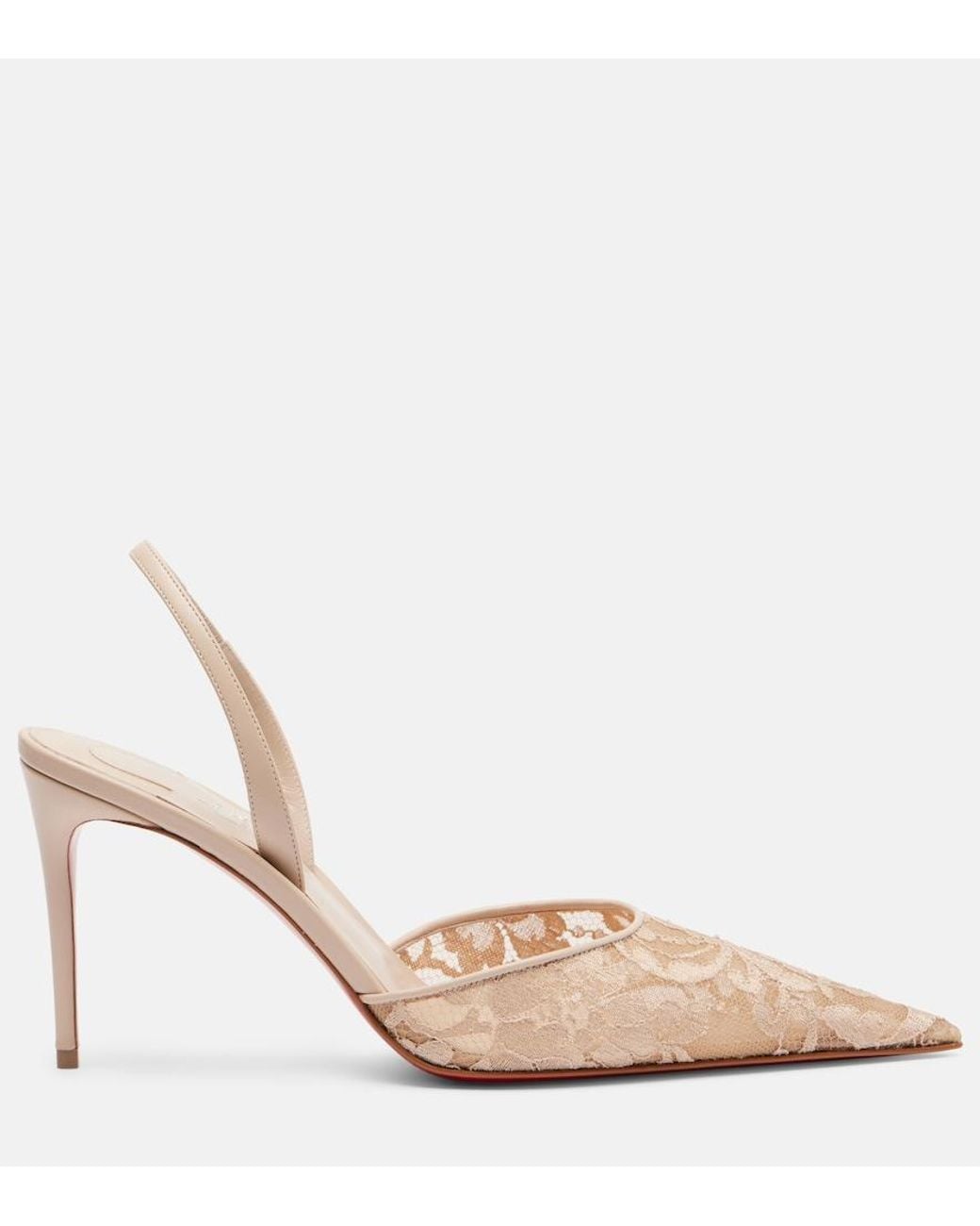 Christian Louboutin Natural Lace Slingback Pumps