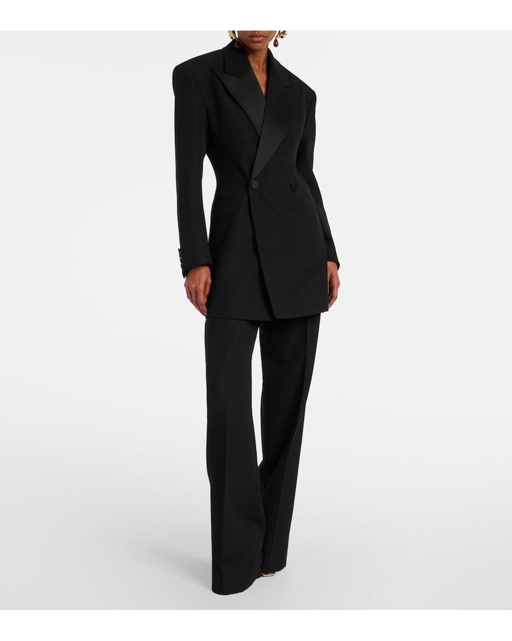 Saint Laurent Black Wool-Blend Blazer