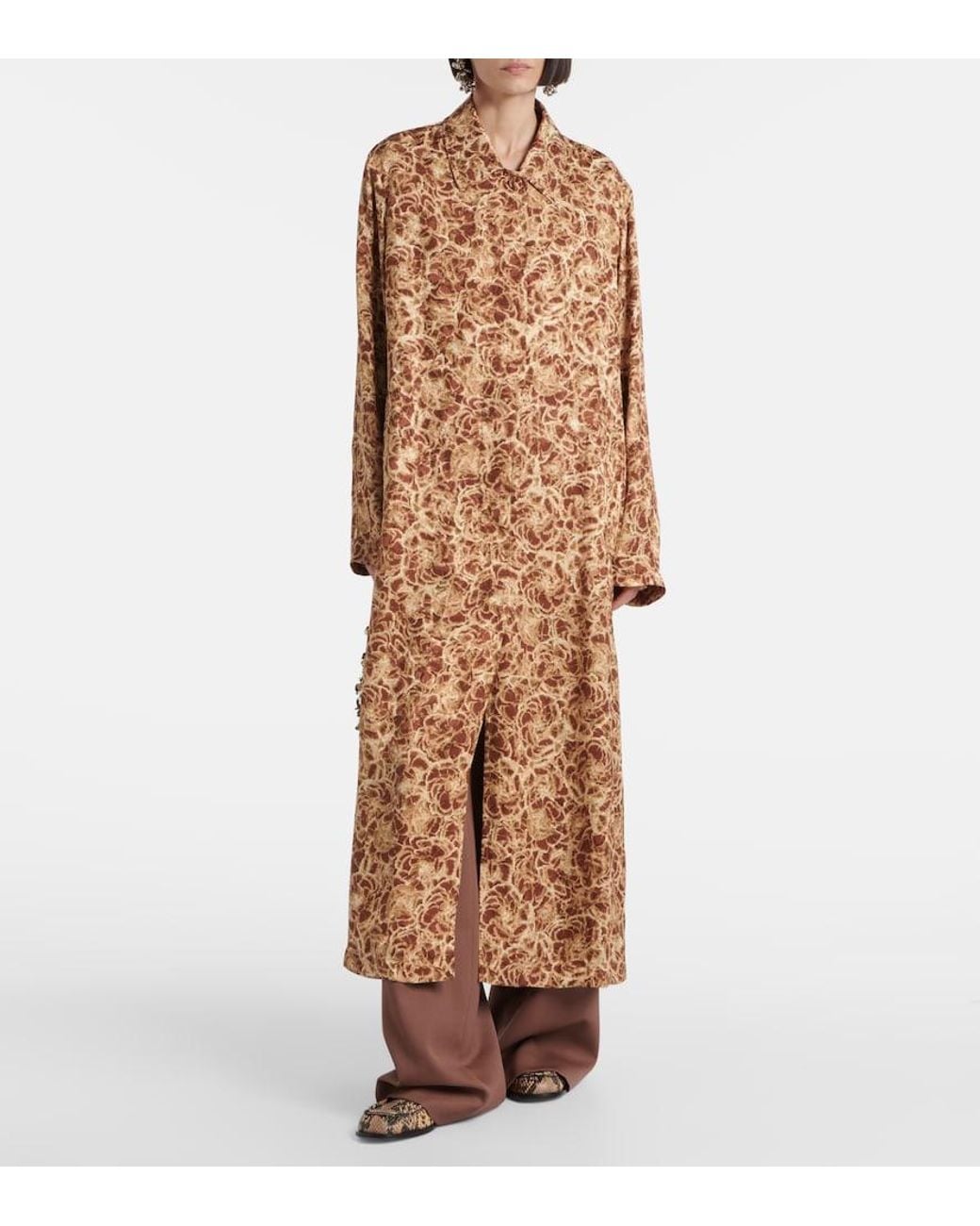 Dries Van Noten Natural Leopard-Print Coat