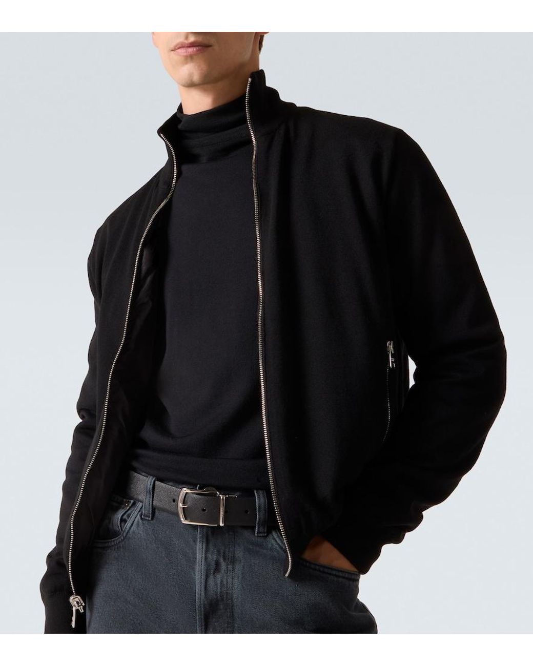 Prada Black Reversible Virgin Wool And Re-Nylon Jacket for men