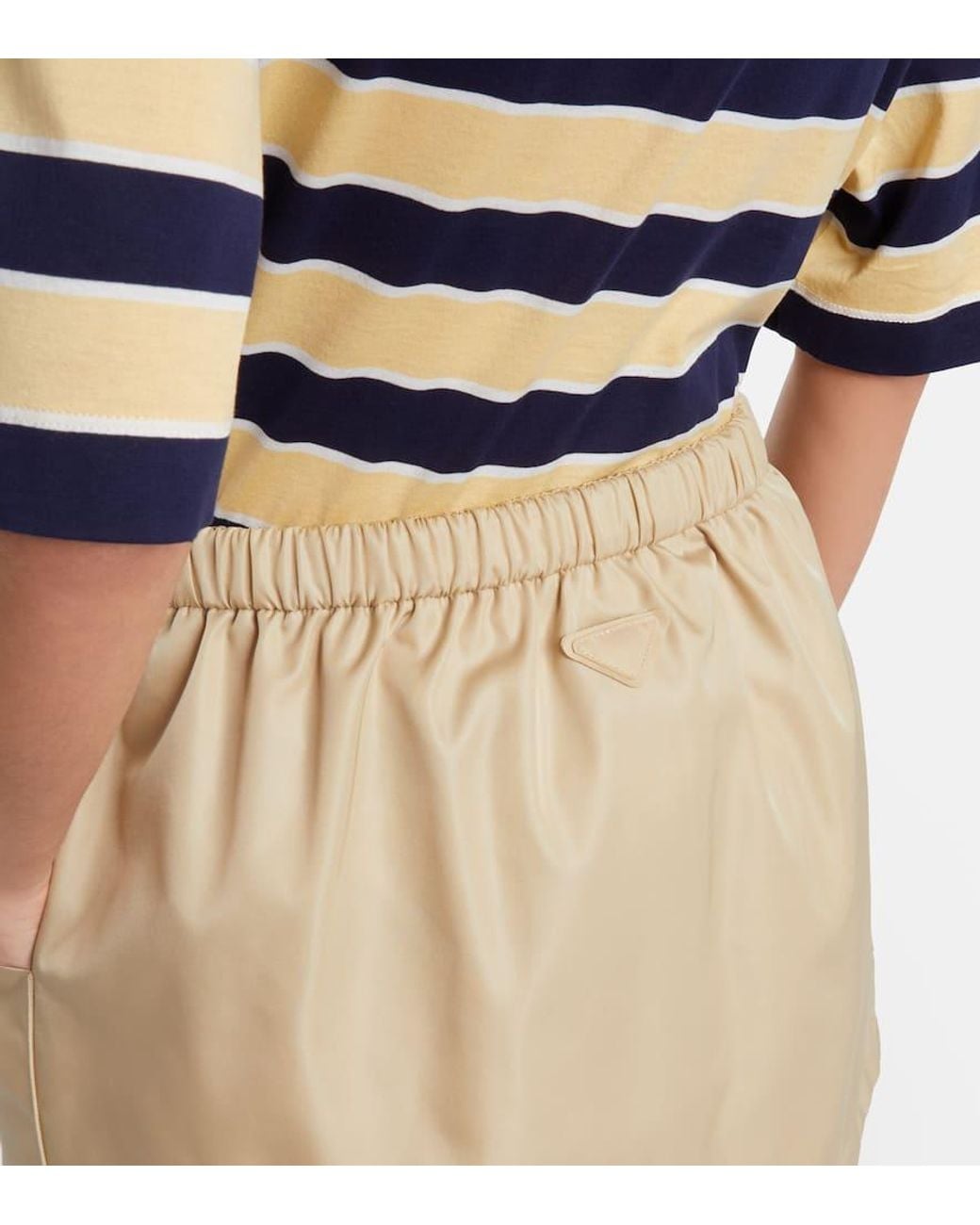 Minifalda De Re-Nylon Prada de color Natural