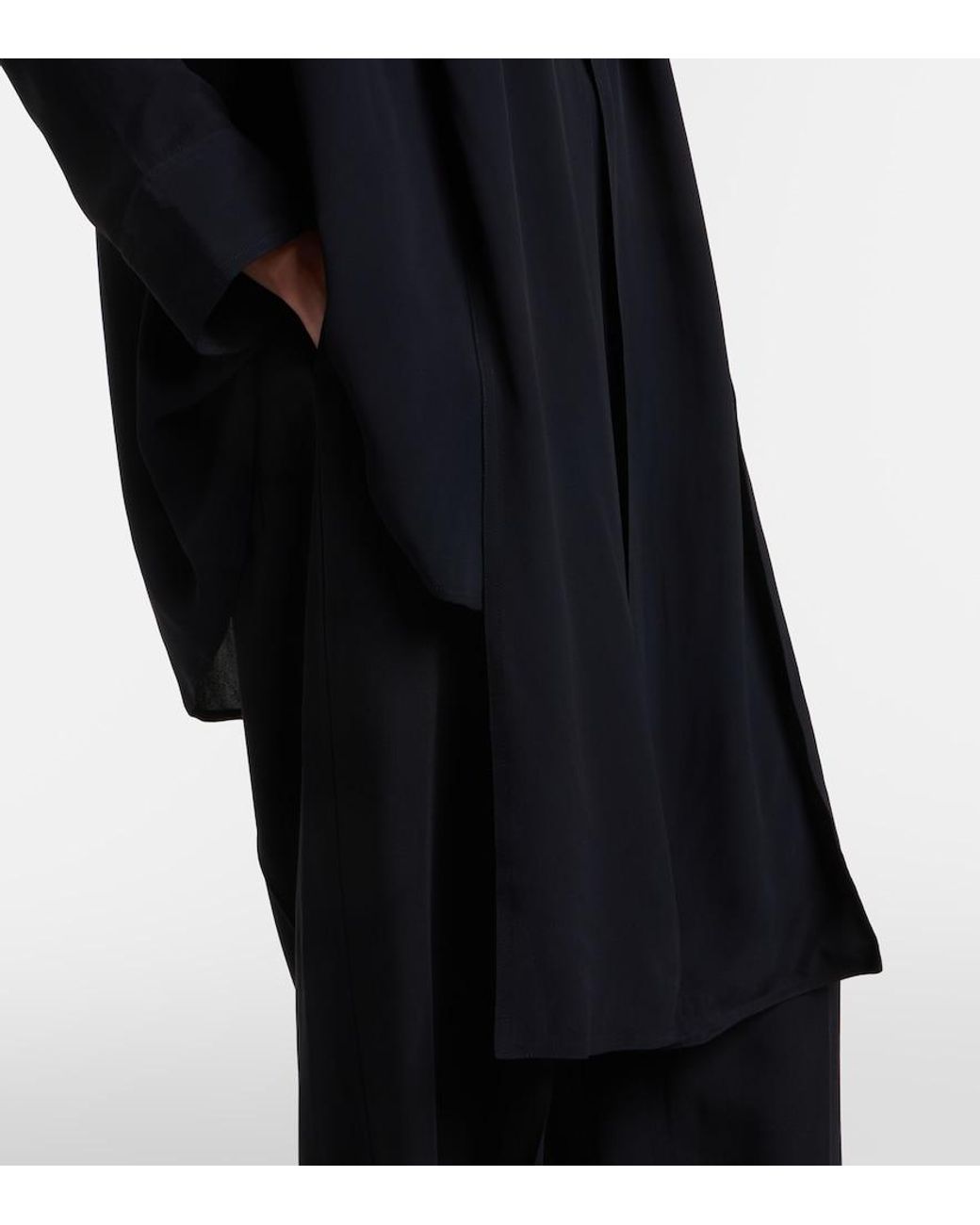 Totême Black Scarf-Detail Blouse