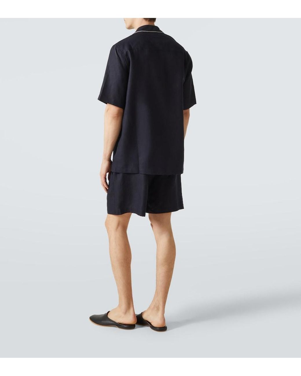 Zegna Blue Linen Pajamas for men