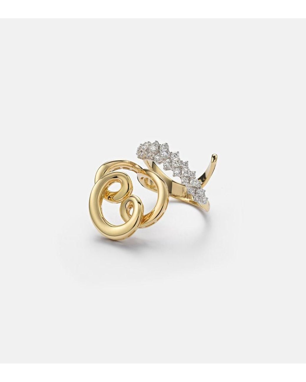 YEPREM White 18Kt Ring With Diamonds