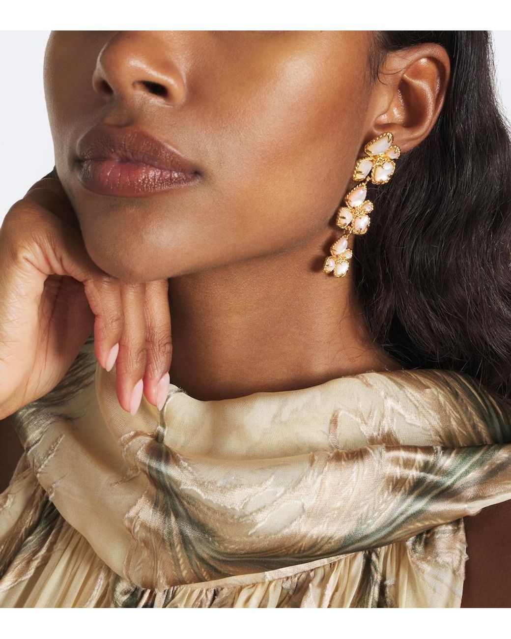 Orecchini Pendenti Bloom di Zimmermann in Metallic