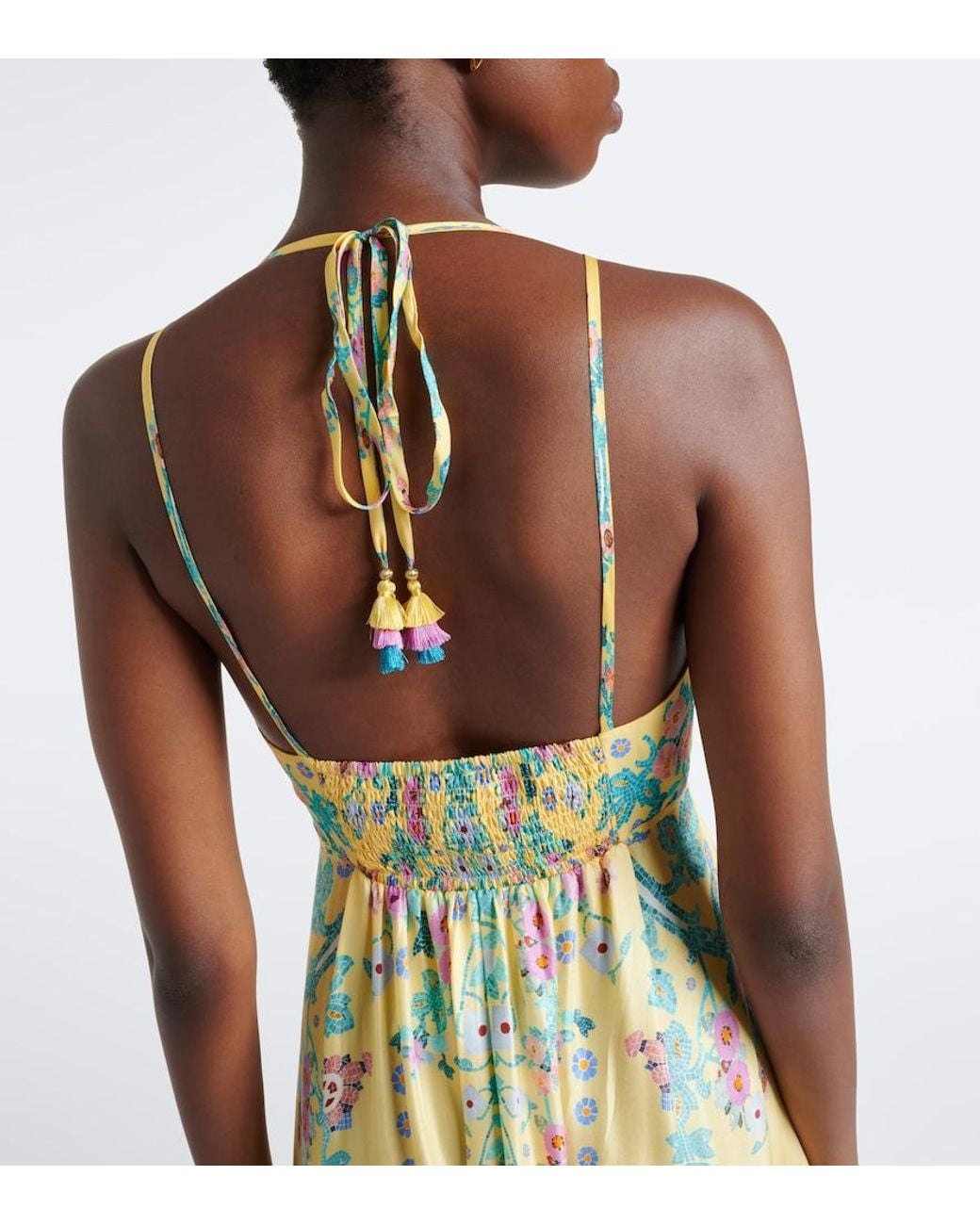 Camilla Metallic Sequined Floral Silk Maxi Dress