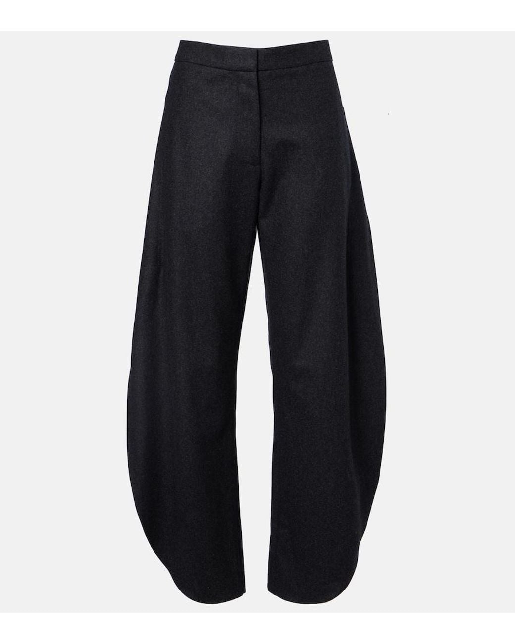 Alaïa Blue Wool Barrel-Leg Pants