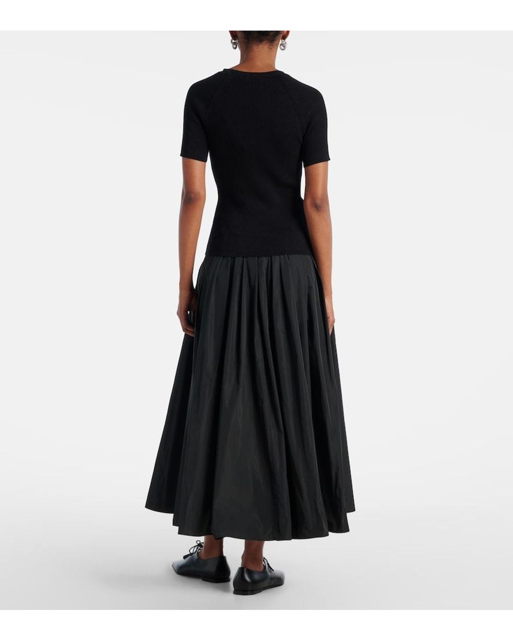 Max Mara Black Berlino Ribbed-Knit Cotton Top