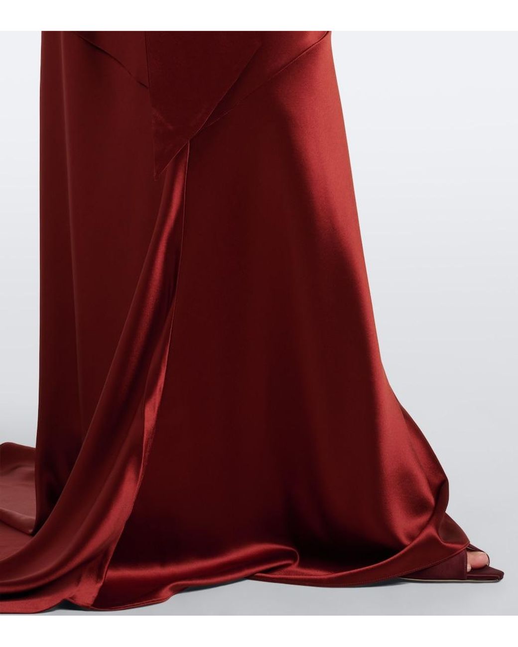retroféte Red Melly Satin Halterneck Gown
