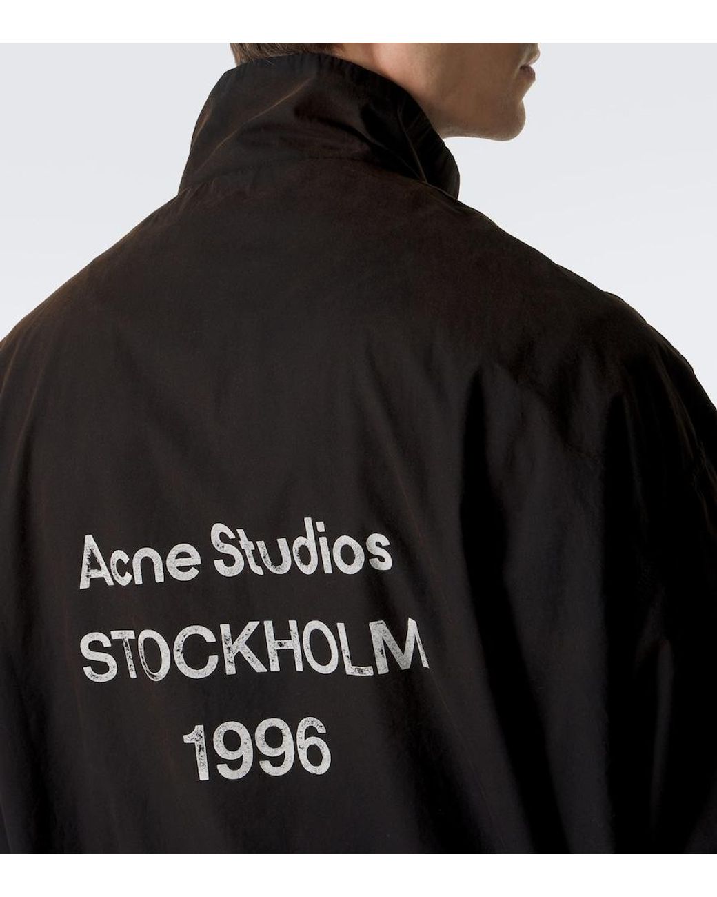 Acne Black Logo Cotton Poplin Jacket for men