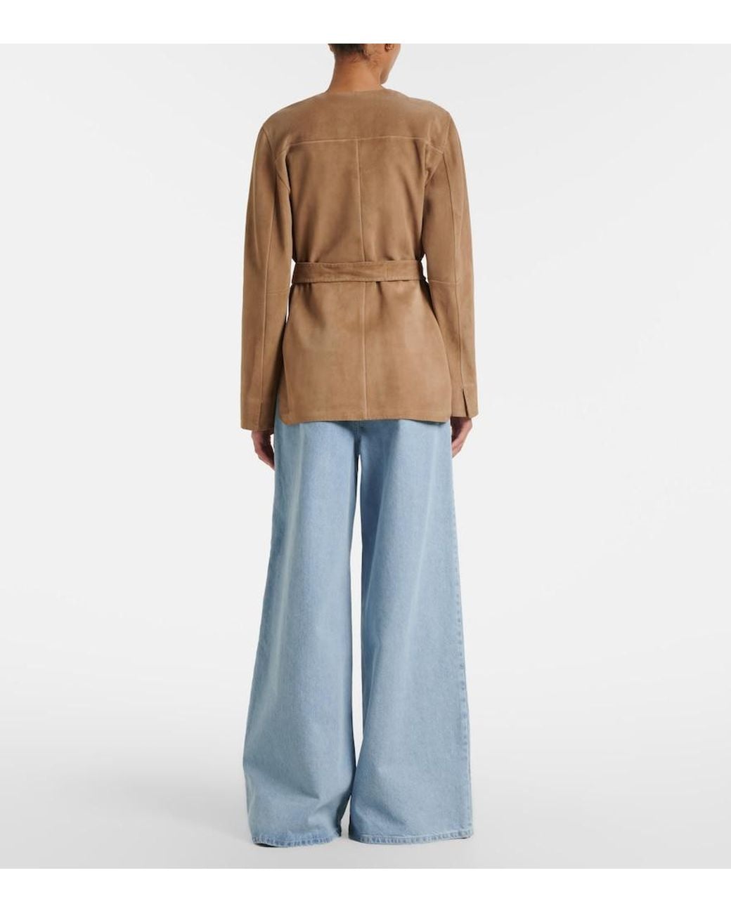 Max Mara Blue High-Rise Wide-Leg Jeans