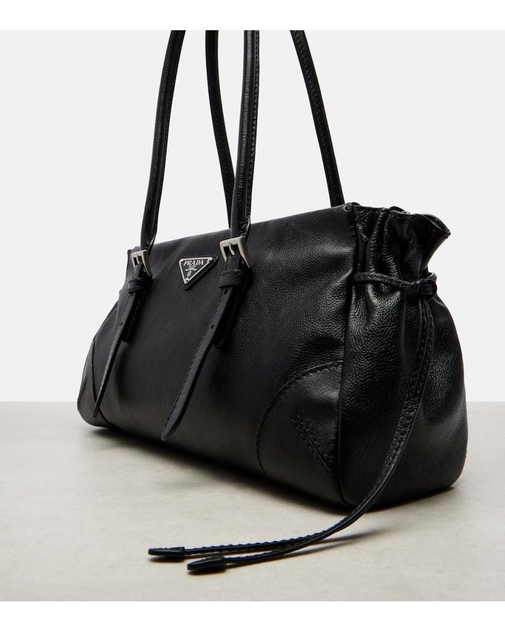 Prada Black Bonnie Medium Leather Shoulder Bag