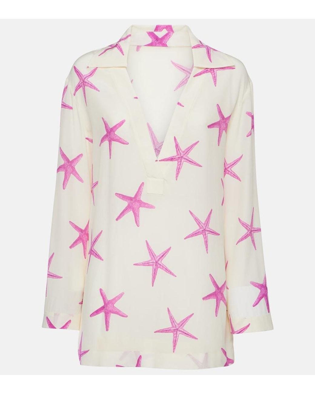 Valentino Garavani Pink Printed Silk Shirt