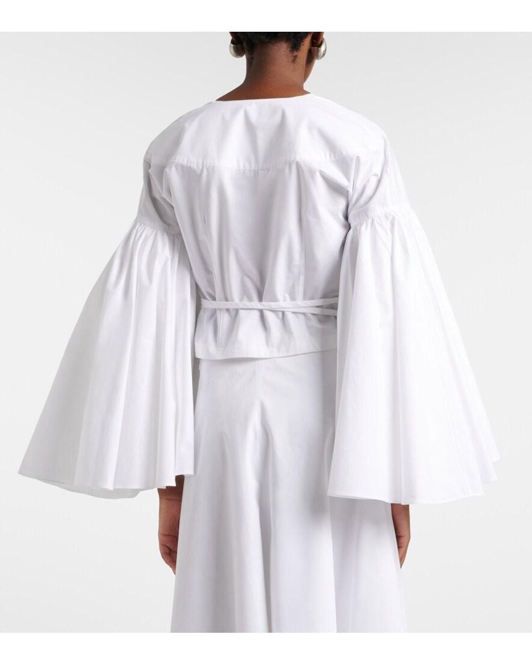 Jacquemus White Paysan Cotton Poplin Wrap Top